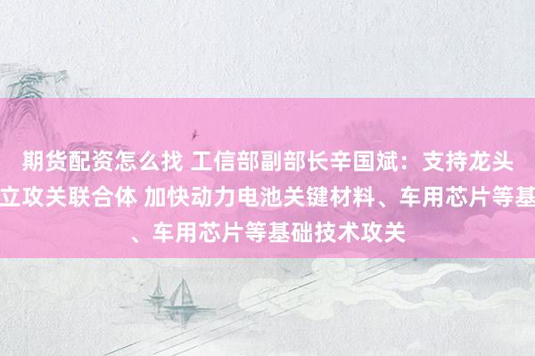 期货配资怎么找 工信部副部长辛国斌：支持龙头企业牵头建立攻关联合体 加快动力电池关键材料、车用芯片等基础技术攻关